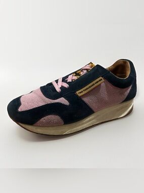 Two Thousand Never Black Suede Pink Mesh Sneakers Shoes Size 5 Mens 8 Women USA